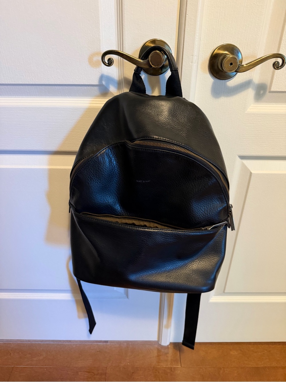 Matt & Nat Black Leatherette Backpack - Sleek Everyday Bag